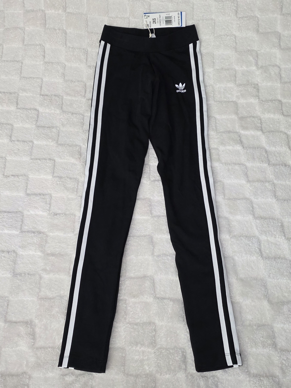 adidas Originals Adicolor 3 Stripes Tight Black Size 2XS NWT